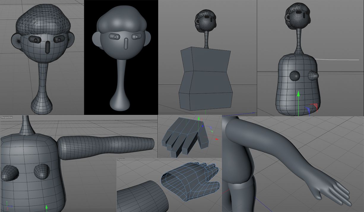 Modelado 3D del personaje en Cinema 4D